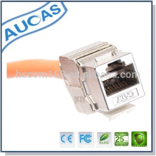 Transmission haute vitesse rj45 cat7 ftp keystone jack-rj45 pour câble réseau et plaque frontale vente chaude